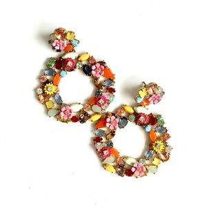 J.Crew Floral Hoops